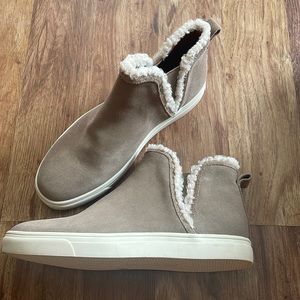 Lucky brand faux fur sneaker booties